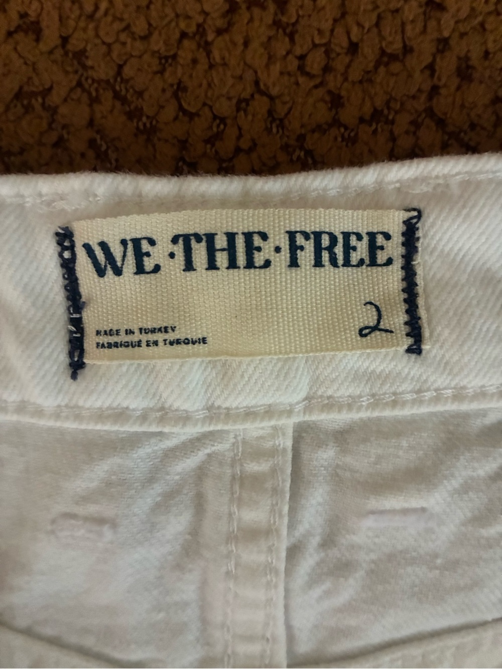 We The Free White Denim Skirt with Branded Waist Label - Picture 3 of 3